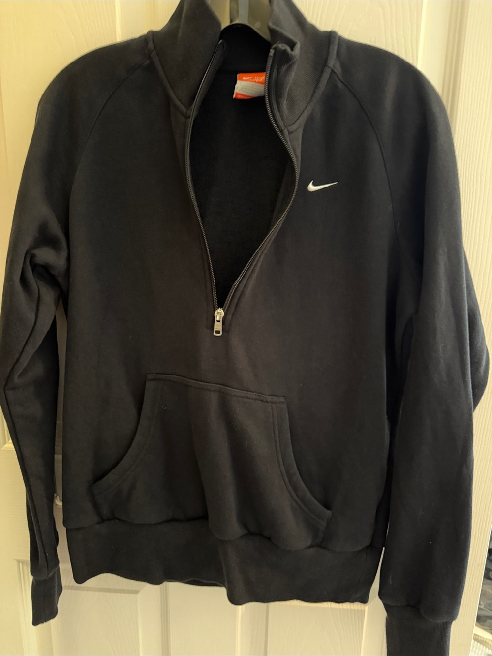 Nike Black Half-Zip Pullover with White Swoosh